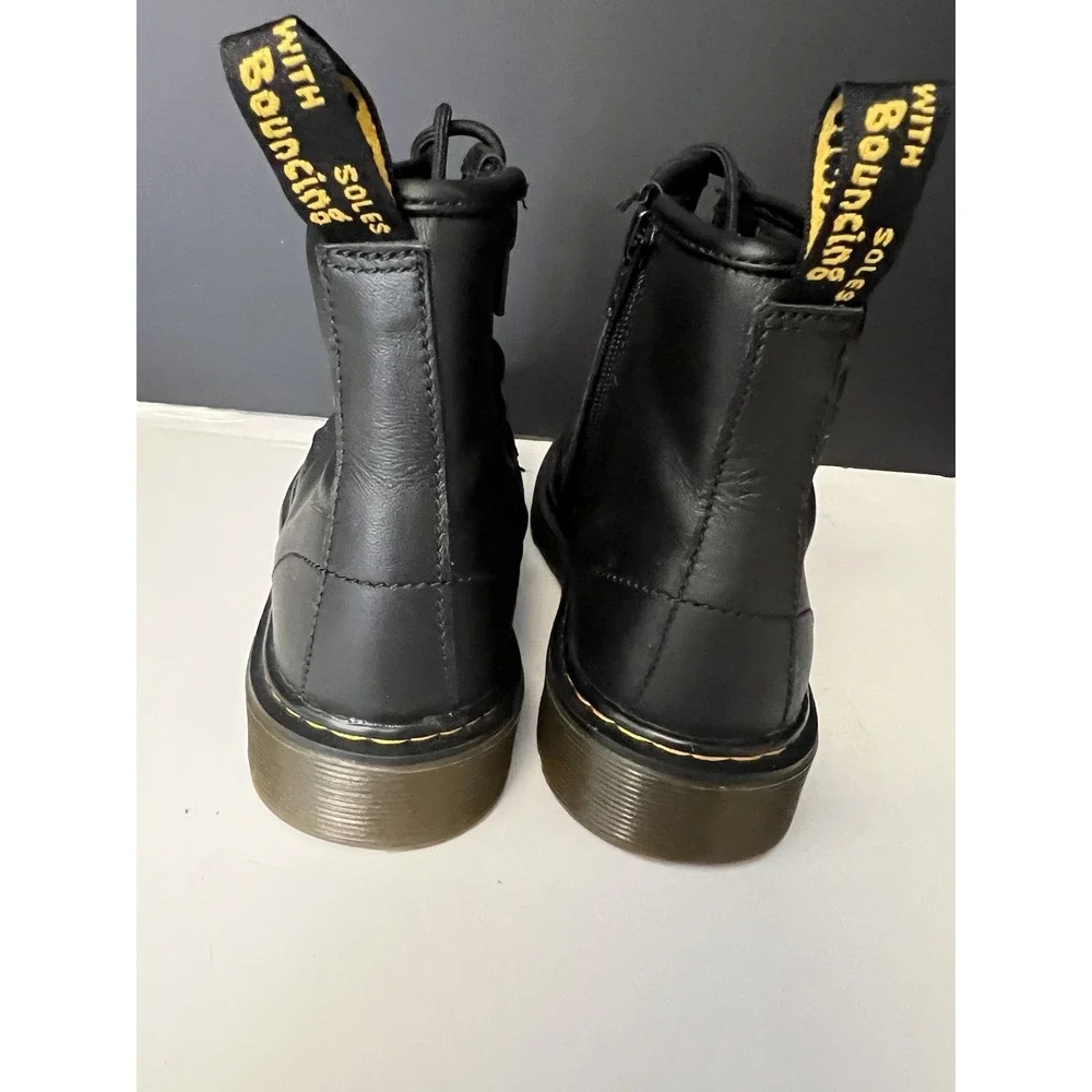 DR. MARTENS 15382‎ Black Zip Lace-Up Combat Boots Women's Size 4M Comfort Grunge - Picture 4 of 6